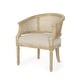 preview thumbnail 18 of 24, Roomfitters Natural Rattan Barrel Accent Chair, Cane Woven Backrest with Upholstered Seat