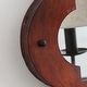 preview thumbnail 10 of 10, Parrot Uncle 14 Inch Distressed White Classic Wood Mirrored Wall Light Fabric Shade Accent Sconce