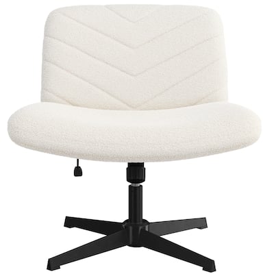 Yaheetech Boucle Swivel Desk Chair Office Chair for Home Office Study Bedroom
