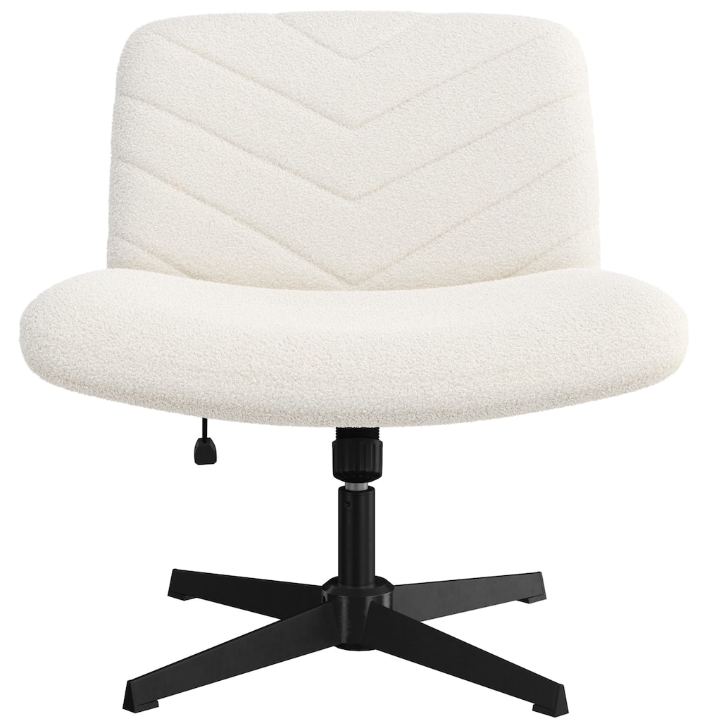 Yaheetech Boucle Swivel Desk Chair Office Chair for Home Office Study Bedroom