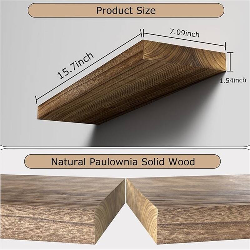 Wooden Floating Shelves for Wall 15.7 - 7.08"D x 15.7"W x 1.54"H