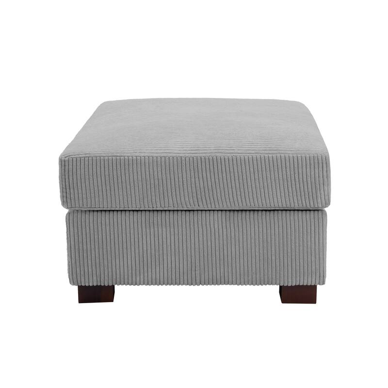 Modern Oversized striped Corduroy Ottoman