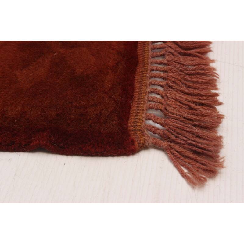 ECARPETGALLERY Hand-knotted Color Transition Dark Copper Wool Rug - 6'5 x 9'4