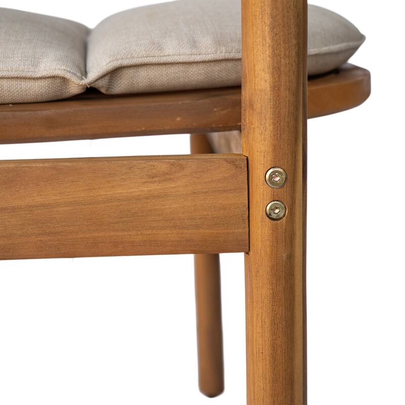 Christopher Knight Home - Evergrove Outdoor Acacia Wood 5-Piece Dining Set with Cushioned Chairs