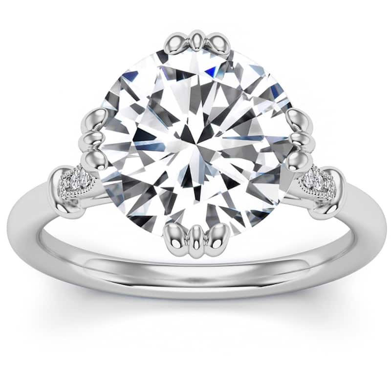 Bliss Diamond Certified 5.10Ct Round Diamond White Gold Engagement Ring Lab Grown