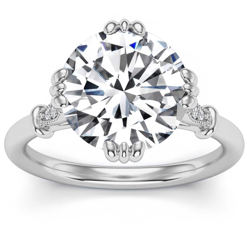 Bliss Diamond Certified 5.10Ct Round Diamond White Gold Engagement Ring Lab Grown