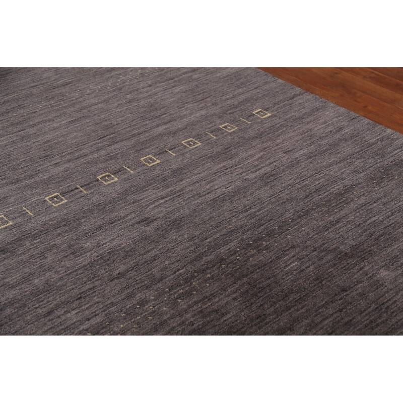 Charcoal Gabbeh Indian Area Rug Handmade Wool Carpet - 4'11"x 7'10"