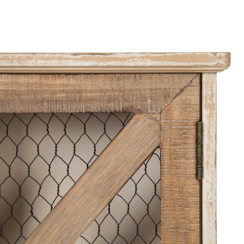 Kate and Laurel Hutchins Rustic Wood Decorative Wall Cabinet