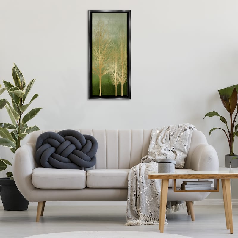 Stupell Tranquil Gold Branches Framed Floater Canvas Wall Art Design By Kate Bennett