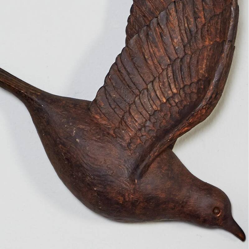 Polystone Bird Distressed 3D Floating Home Wall Decor - Set of 3 Dark Brown, Silver, Gold - Roche River Decor