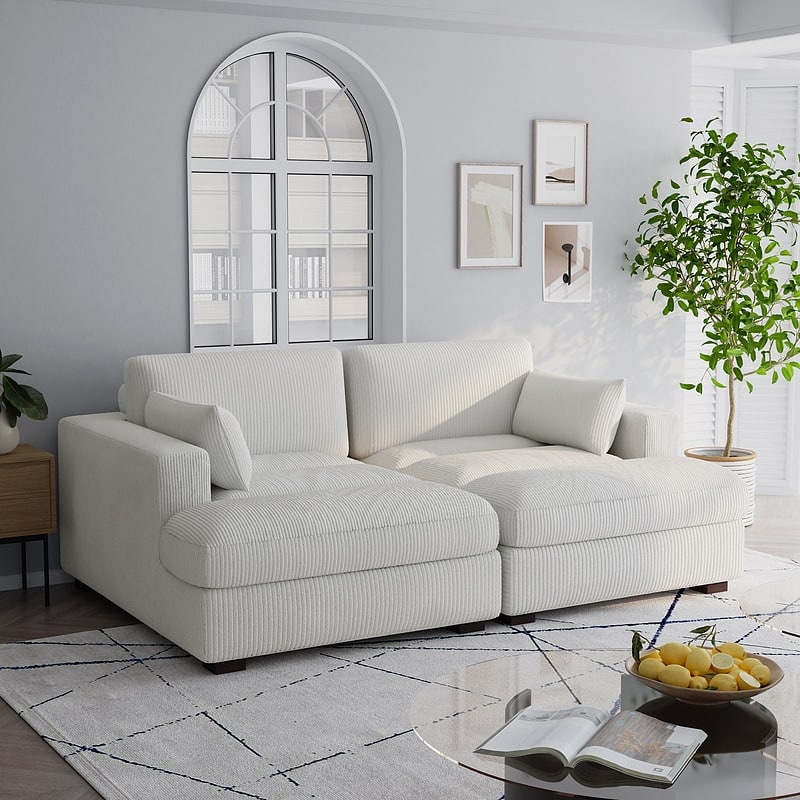 Navaeh Corduroy Modular Sectional Sofa Large Couch Sleeper Chaise