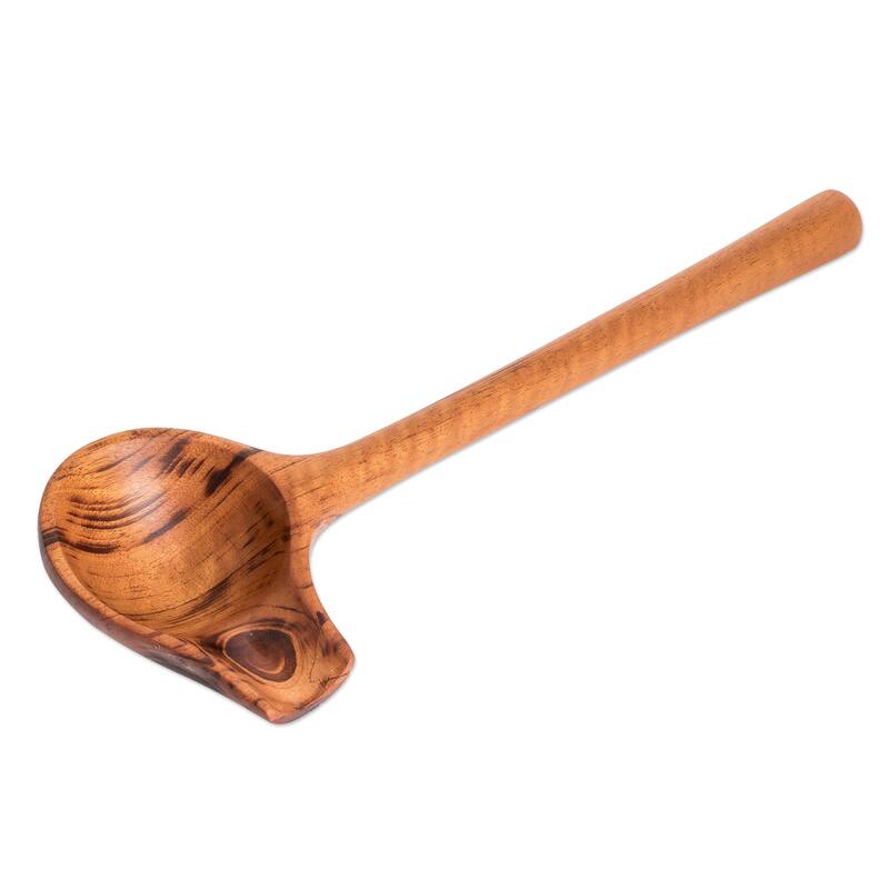 Novica Handmade Gourmet Inspiration Wood Serving Spoon
