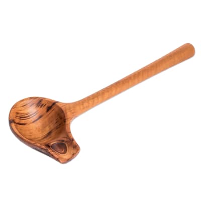 Novica Handmade Gourmet Inspiration Wood Serving Spoon