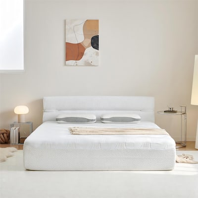 All in One Mattress & Bed Frame,15 Inch Full Size Mattresses in a Box with Cool Fabric