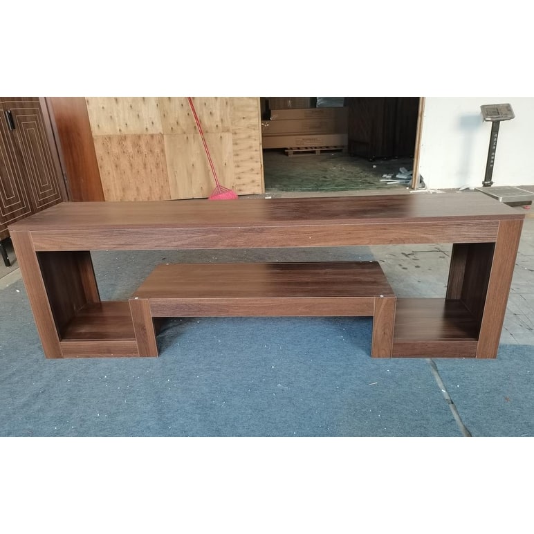 63-Inch TV Stand for 55/60/65-Inch TVs, Farmhouse Entertainment Center with Open Storage Shelves