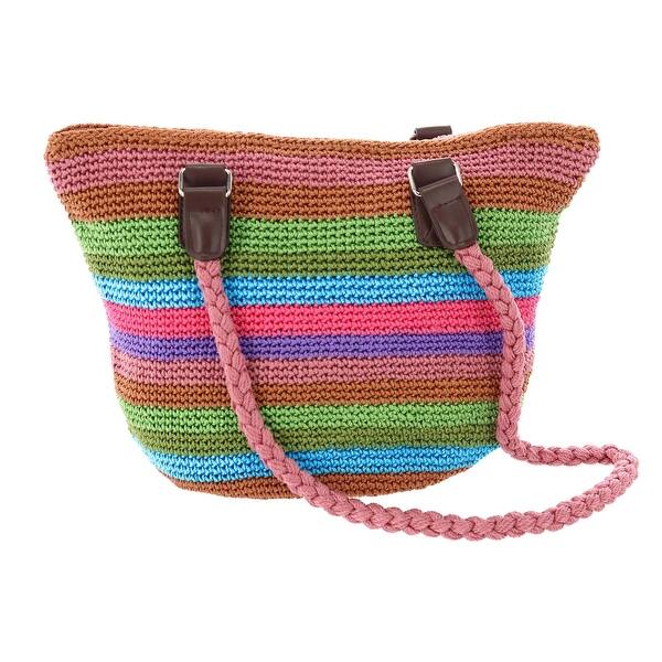 Shop Ctm Women S Multicolor Striped Crochet Shoulder Bag One Size Overstock 27326731