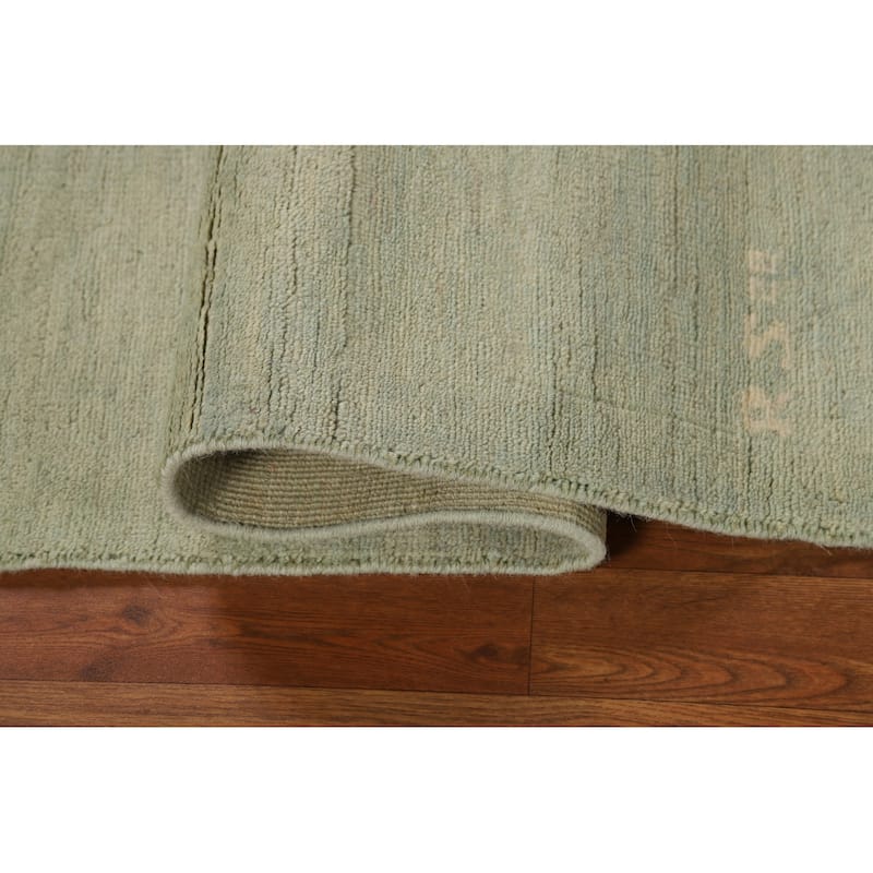 Hand Knotted Oriental 100% Wool Carpet Modern Modern Green Gabbeh Area Rug - 4' 9'' X 3' 2''