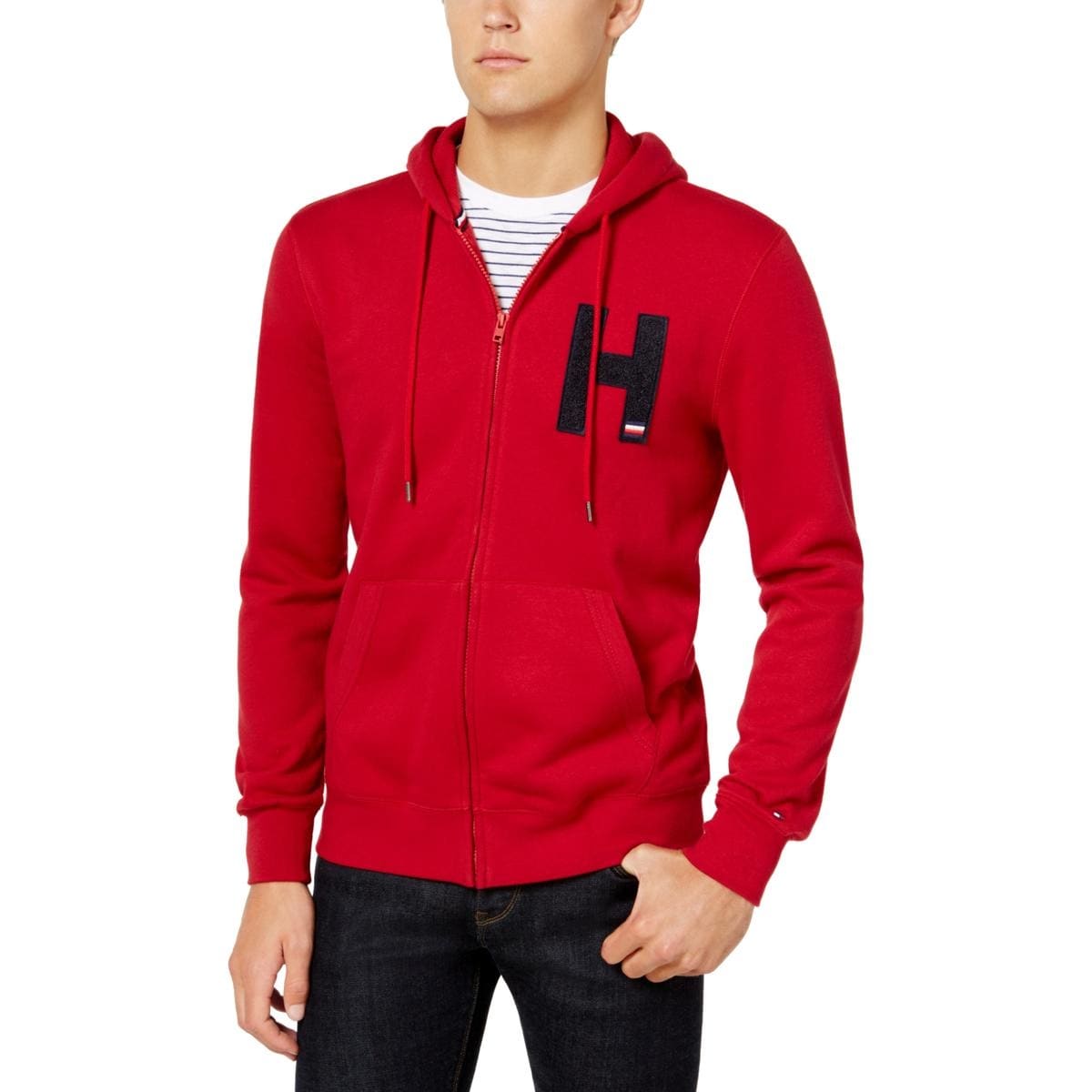 tommy hilfiger zip up hoodie mens