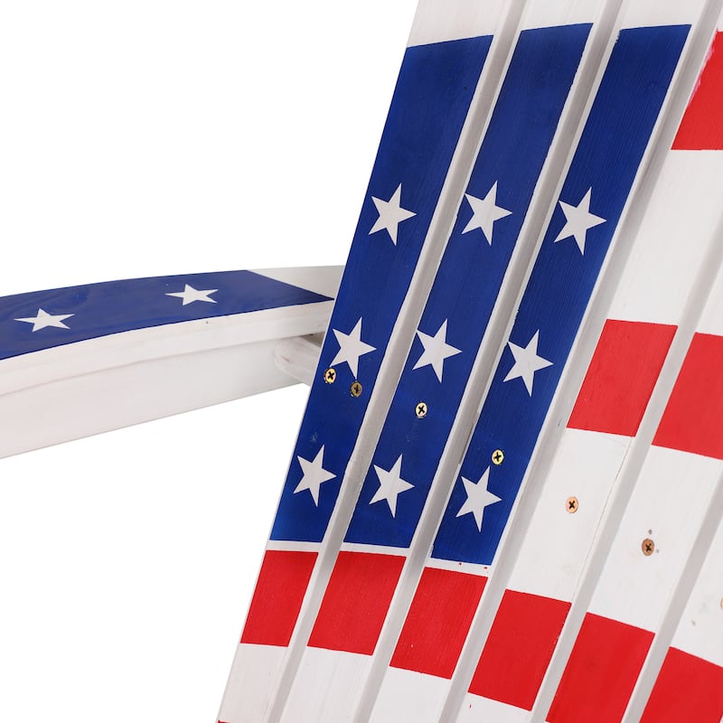 Adirondack USA Flag Patriotic Outdoor Wood Chair