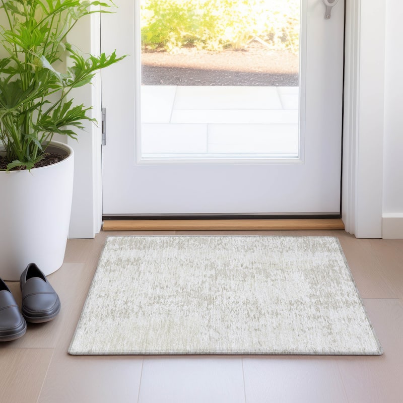 Machine Washable Indoor/ Outdoor Modern Abstract Chantille Rug
