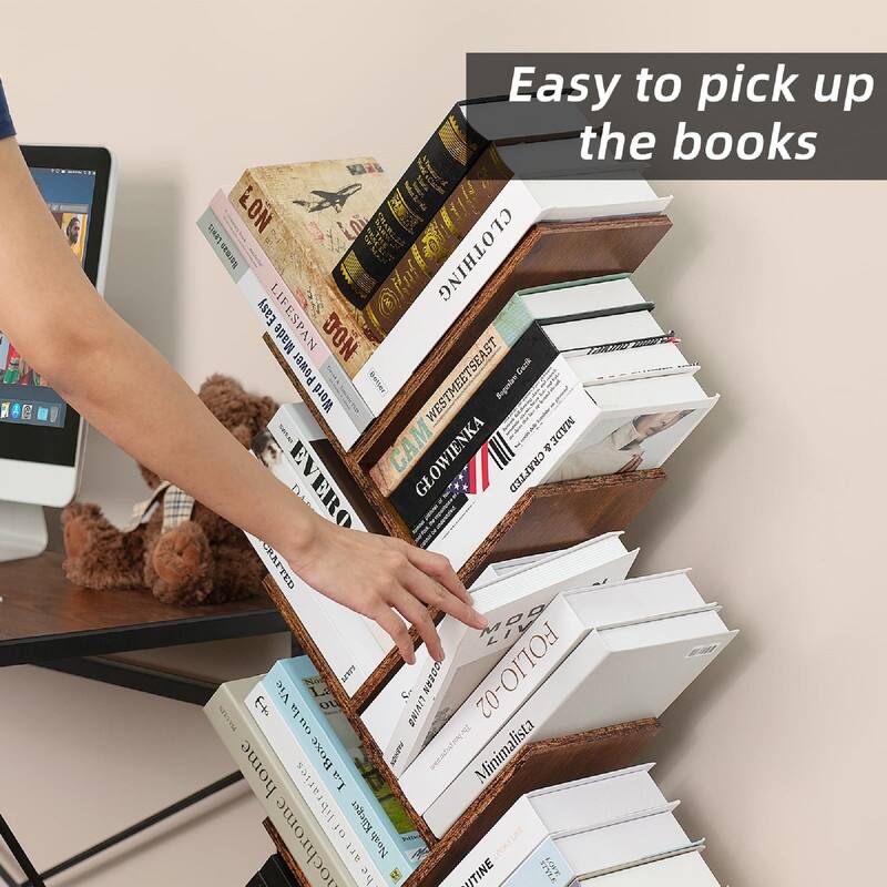 8 Tier Tree Bookshelf with Drawer - 14.57"D x 7.87"W x 46.06"H