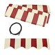 preview thumbnail 6 of 7, ALEKO Motorized LED 20 x 10 ft Half Cassette Retractable Awning Multi-Stripe Red