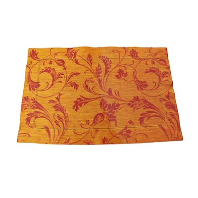 French Home Linen Set of 6 Renaissance Placemats -Warm Sienna and Saffron