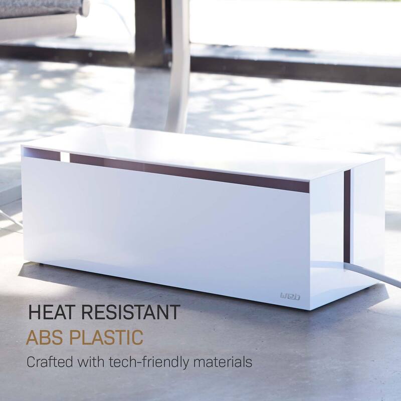 Yamazaki Home Cable Management Box, ABS Plastic, Lid - L 6.1 x W 15.75 x H 5.71 inches