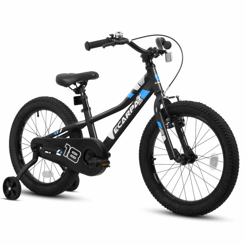 Kids' 18-Inch Bike - 1-Speed, For 3-5 Years, Removable Training Wheels, Baby Toys - Black