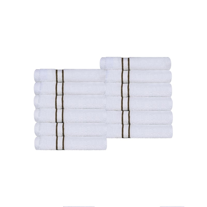 Turkish Cotton Heavyweight Washcloth Set of 12 by Superior