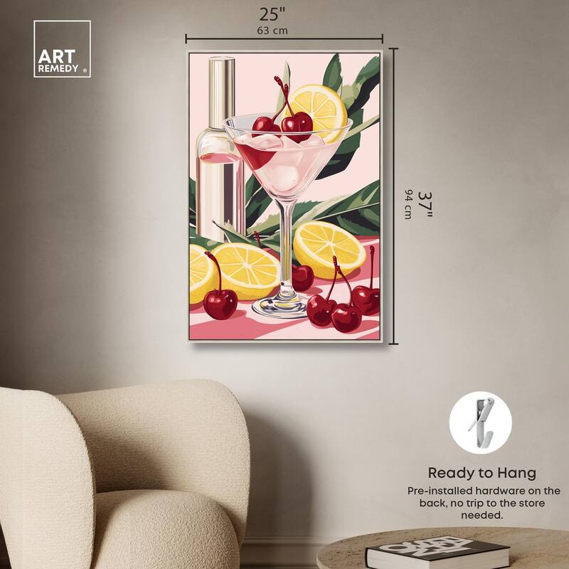 Cherry Lemon Drink Canvas by Art Remedy