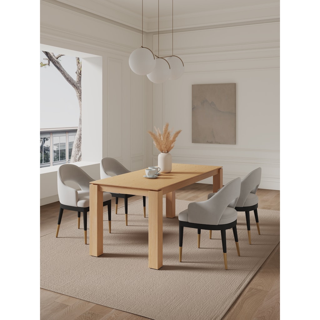 Manhattan Comfort Rockaway Modern 70.86 Solid Wood Dining Set