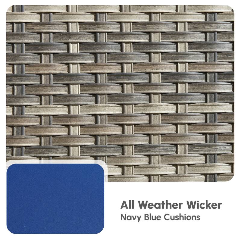 OVIOS 8 Pieces Outdoor Patio Swivel Chair Conversation Set with Fire Table