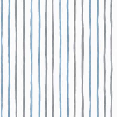 Laura Ashley Painterly Stripe Blue Wallpaper