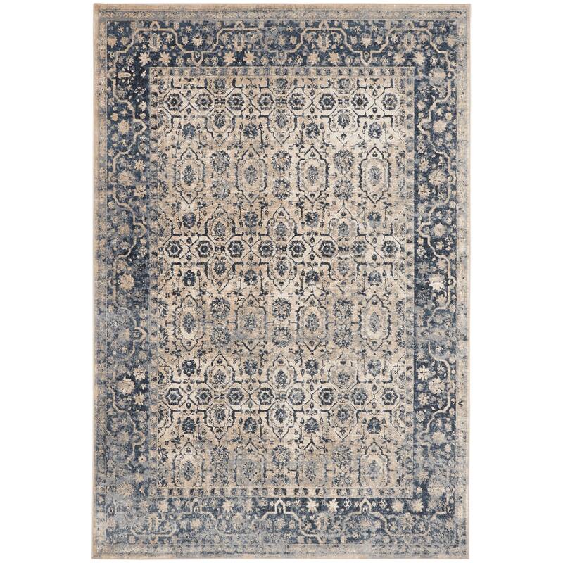 Malta Classic Bordered Geometric Medallion Area Rug