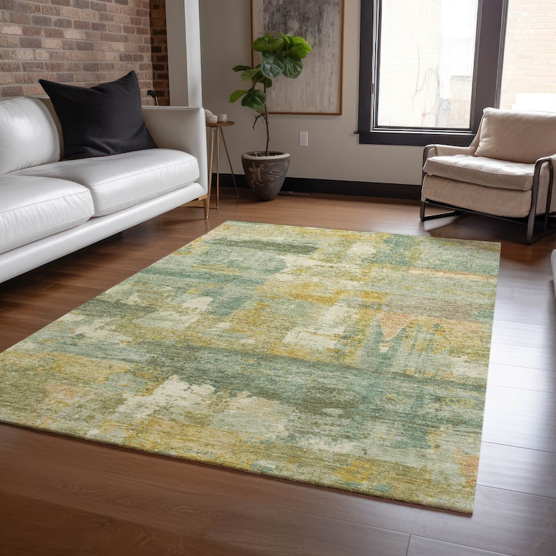 Machine Washable Indoor/Outdoor Contemporary Chantille Rug