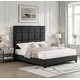 preview thumbnail 2 of 14, Bridgevine Home Tall Granite Dark Grey Square Headboard Upholstered Platform Bed