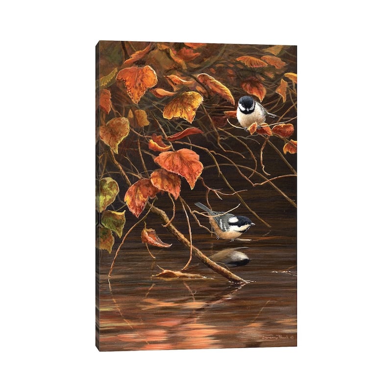 iCanvas "Autumn Leaves - Coal Tit" by Jeremy Paul Canvas Print