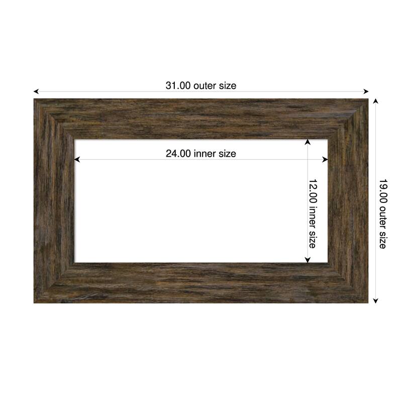 Amanti Art Fencepost Brown Framed Dry Erase Magnetic Board - 31 x 19 in - Fencepost Brown