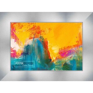 14x9 Contemporary Silver Complete Wood Picture Frame with UV Acrylic ...