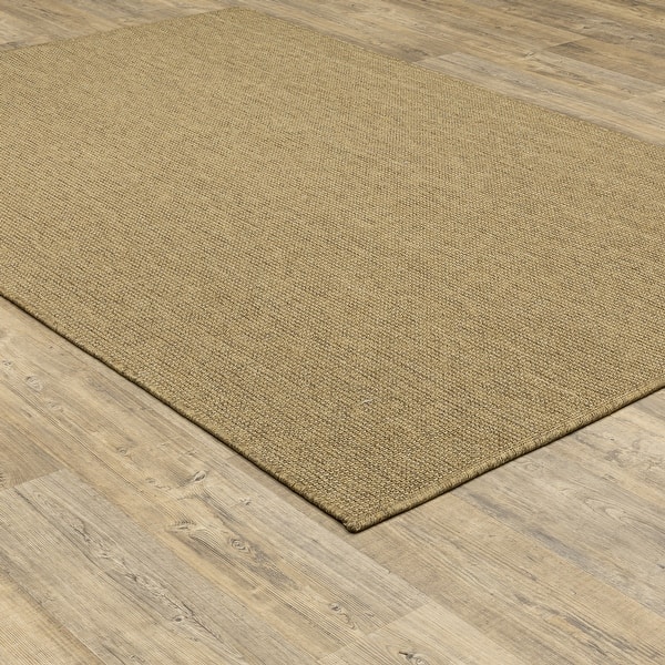 Veranda Solid Tan Indoor Outdoor Area Rug On Sale Overstock 7521436 3 7 X 5 6 Natural