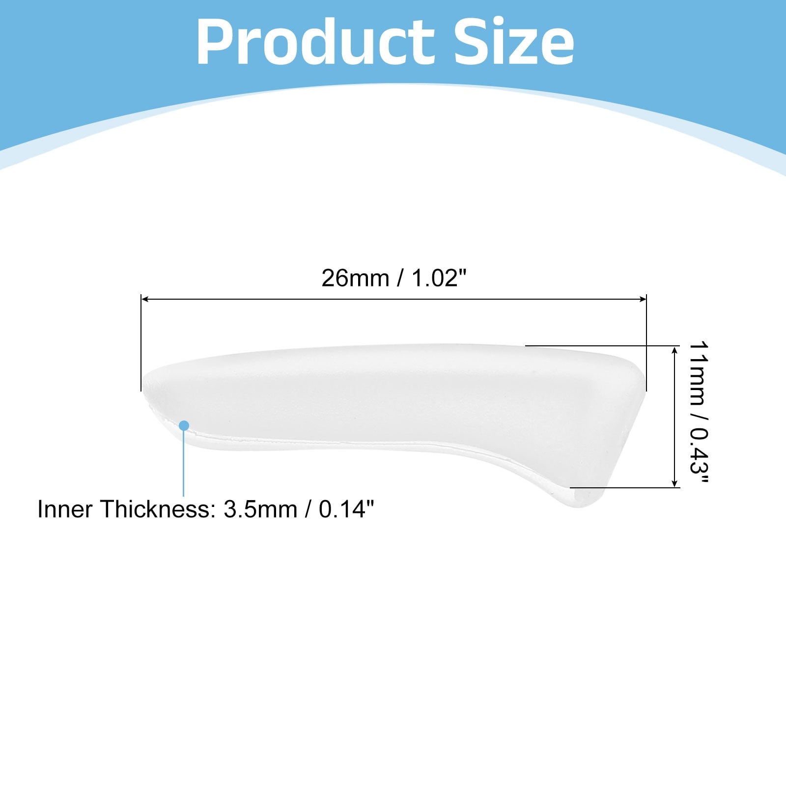 Blade Knife Tip Protector Cover, Plastic Knife Guard Sleeves Knife Blade Tip Sleeves Cover for Kitchen - Clear - 26 x 11 x 3.5mm