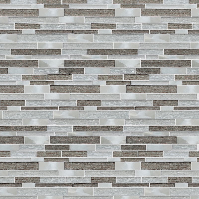 Altair Glena Rectangular Laminated Glass Mosaic Mix Aluminum Wall Tile