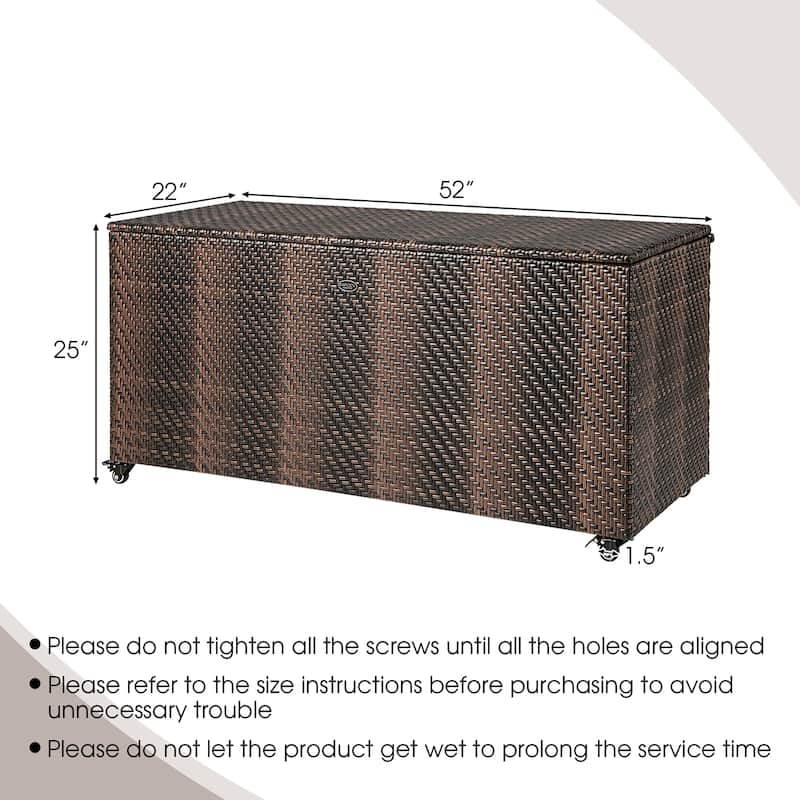 Costway 96 Gallon Patio Rattan Storage Deck Box Container Garden Liner - See Details