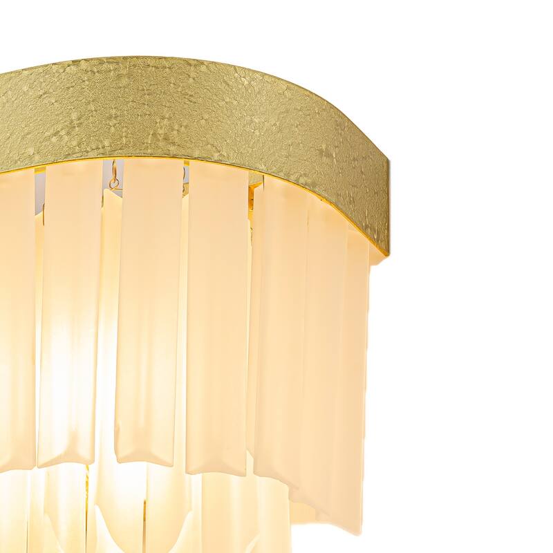 2-Light Wall Sconce with Frosted Triangular Glass Shade Modern Design