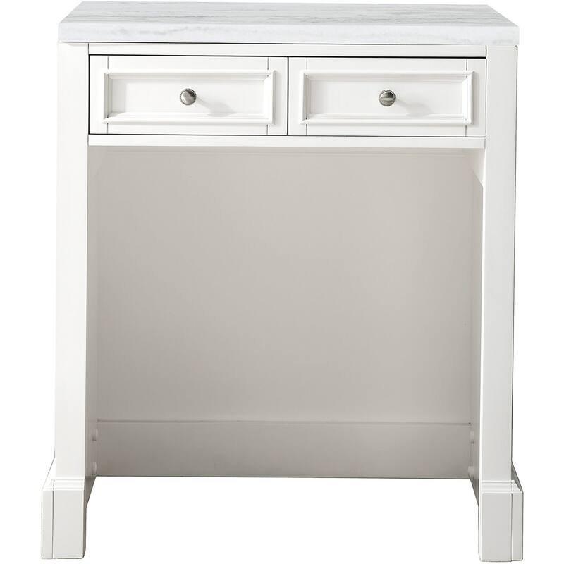 James Martin Vanities De Soto 30" Makeup Vanity Set with Arctic Fall - Bright White