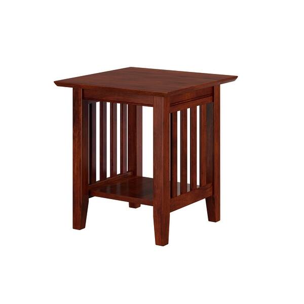 slide 2 of 5, Mission Solid Hard Wood End Table in Walnut Walnut - Wood