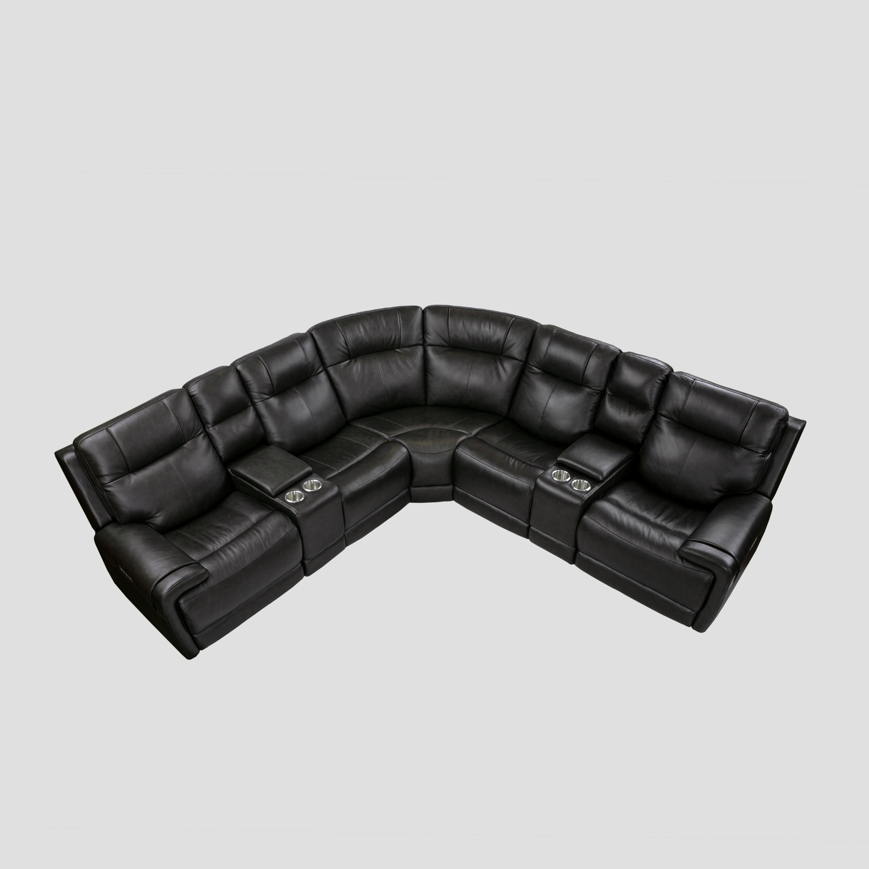 Genuine leather best sale reclining sectional