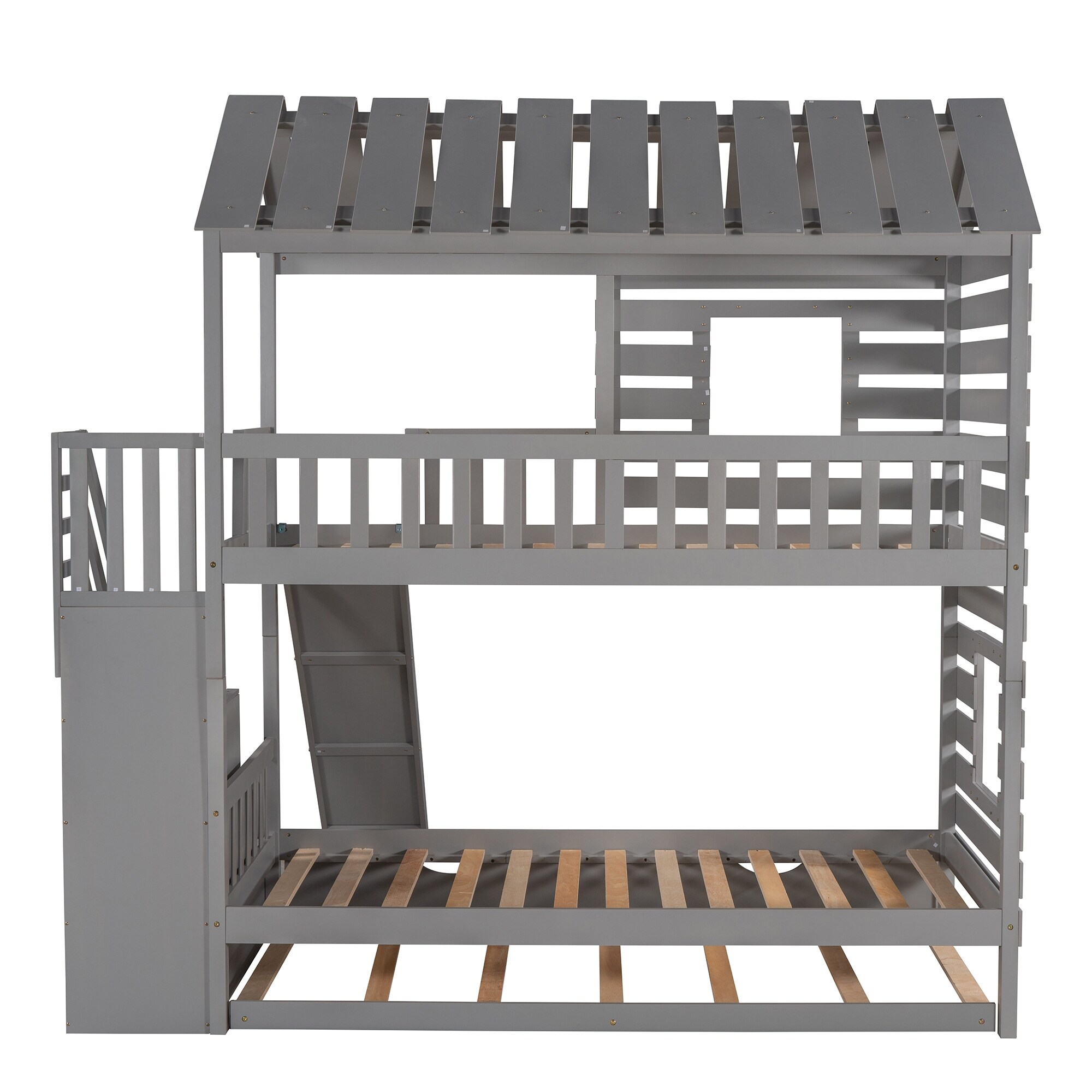 Shyann twin over full bunk bed with trundle top