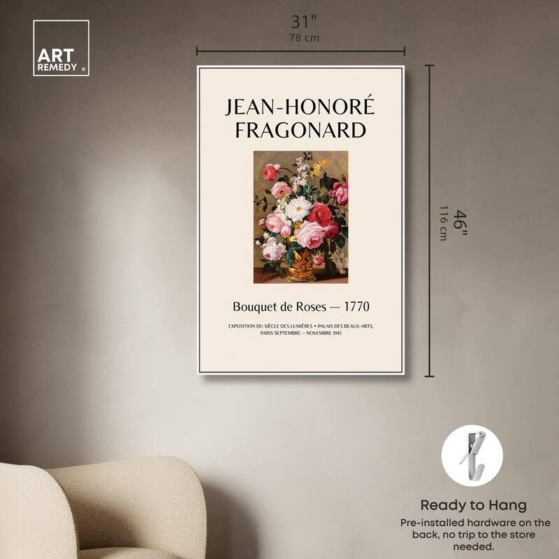 Roses in a Golden Vase Canvas by Art Remedy